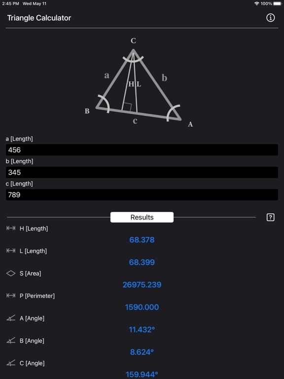 Triangle_Calculator_Plus iPadOS App Screenshot 5