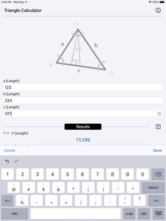 Triangle_Calculator_Plus iPadOS App Screenshot 6