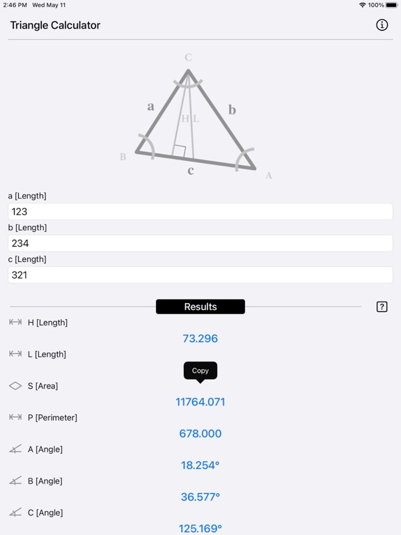 Triangle_Calculator_Plus iPadOS App Screenshot 7