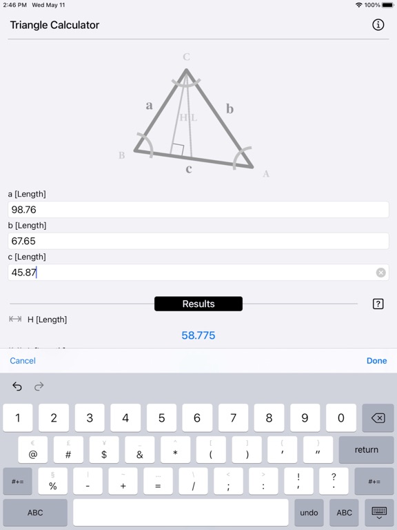 Triangle_Calculator_Plus iPadOS App Screenshot 8