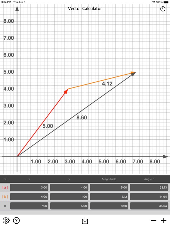Vector_Calculator_Plus iPadOS App Screenshot 1