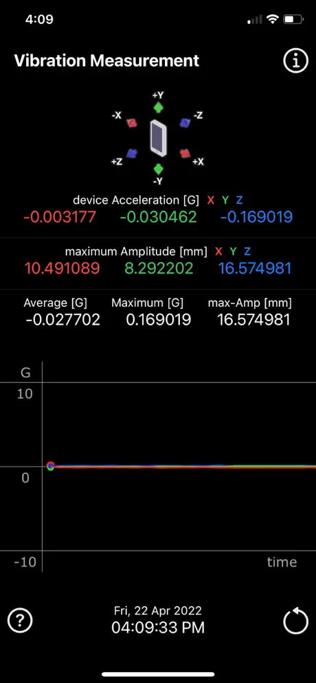 Vibration_Measurement iOS App Screenshot 2