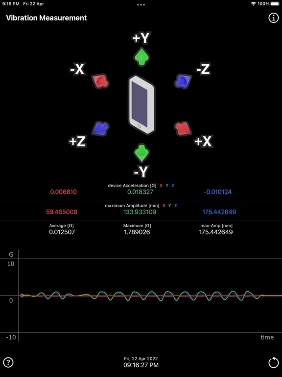 Vibration_Measurement iPadOS App Screenshot 1