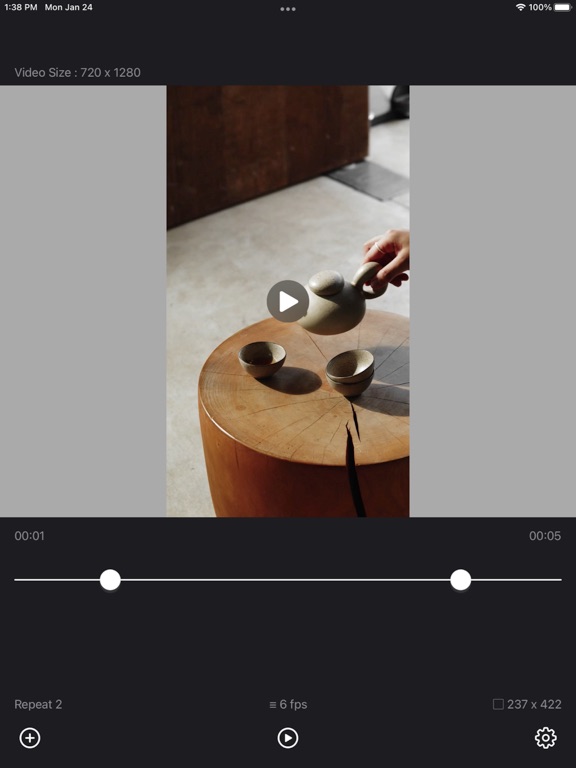 Video2Gif_Plus iPadOS App Screenshot 1