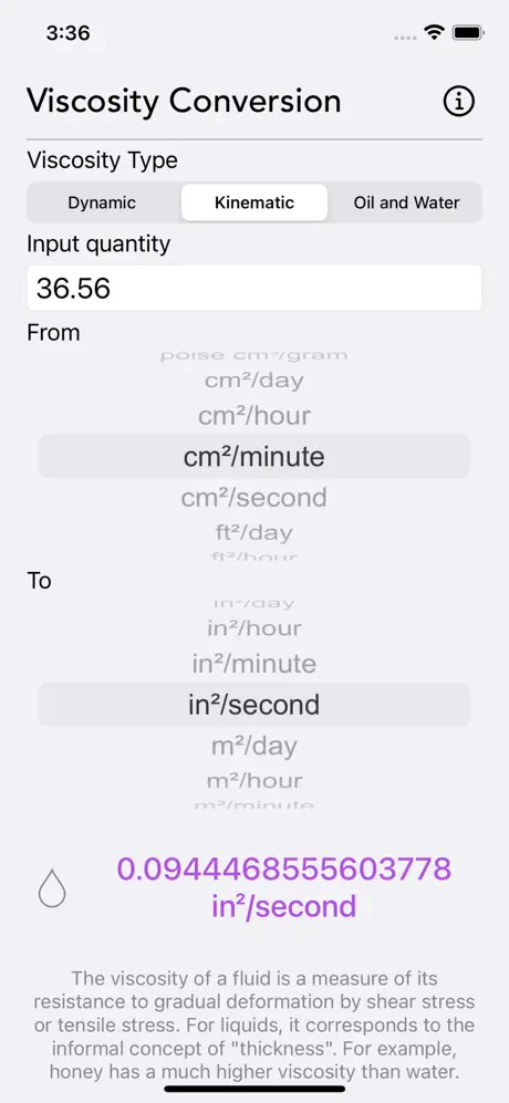 Viscosity_Conversion iOS App Screenshot 4