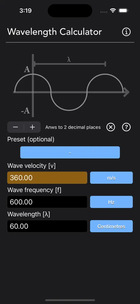 Wavelength_Calculator iOS App Screenshot 6