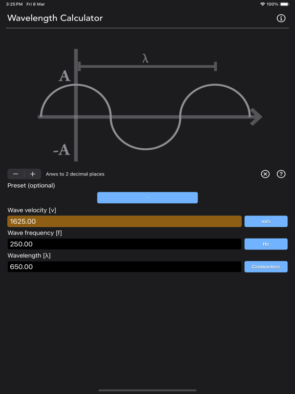 Wavelength_Calculator iPadOS App Screenshot 6