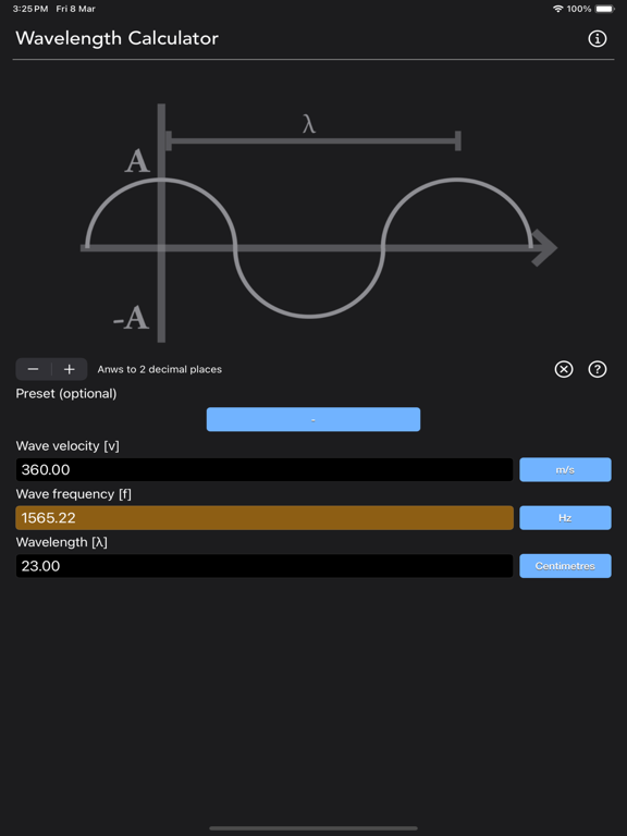 Wavelength_Calculator iPadOS App Screenshot 7