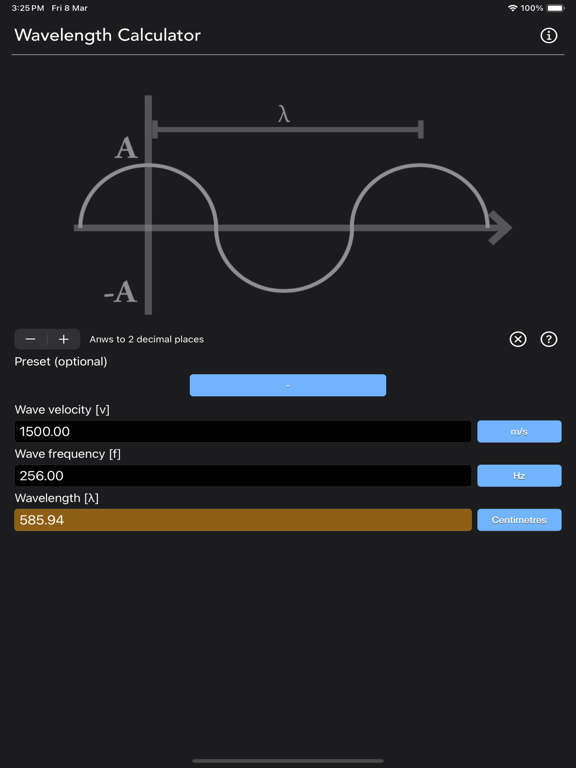 Wavelength_Calculator iPadOS App Screenshot 9