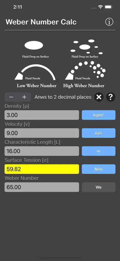 Weber_Number_Calculator iOS App Screenshot 5
