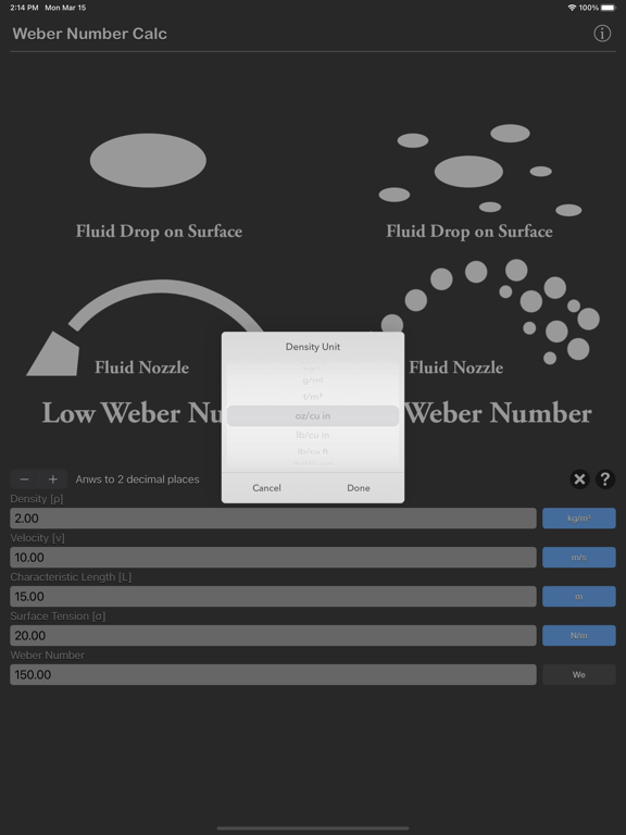 Weber_Number_Calculator iPadOS App Screenshot 3