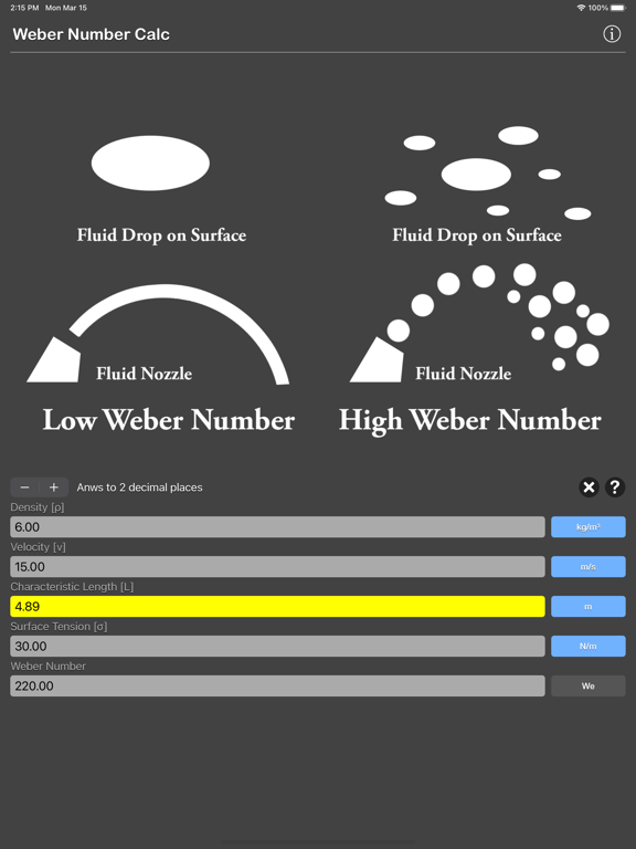 Weber_Number_Calculator iPadOS App Screenshot 6