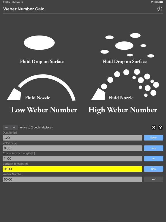 Weber_Number_Calculator iPadOS App Screenshot 7