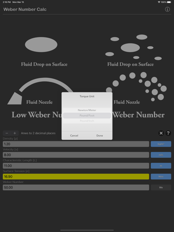 Weber_Number_Calculator iPadOS App Screenshot 8