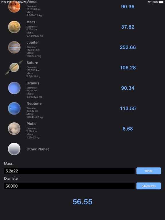 Weight_on_Other_Planets_Conv iPadOS App Screenshot 2