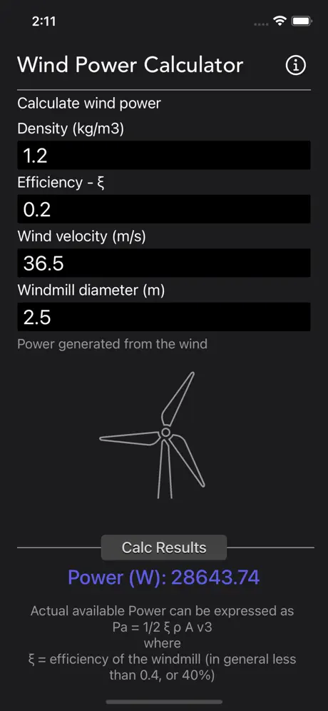 Wind_Power_Calculator iOS App Screenshot 4