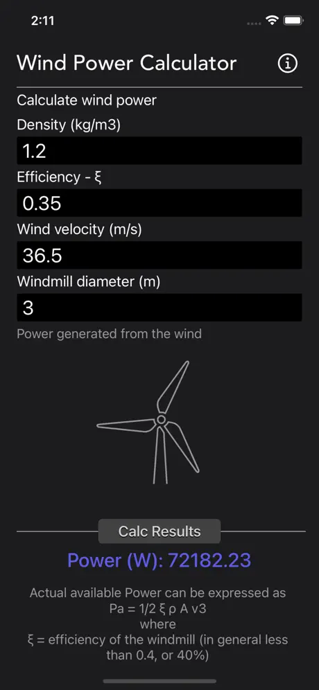 Wind_Power_Calculator iOS App Screenshot 5