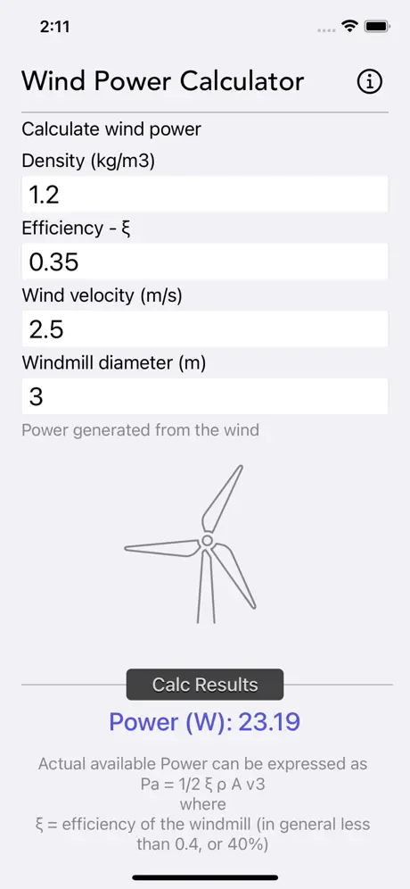 Wind_Power_Calculator iOS App Screenshot 6