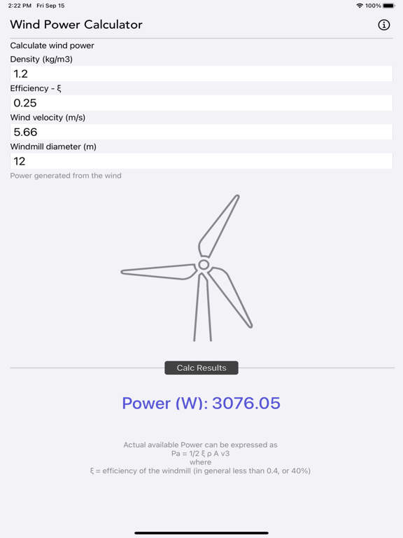 Wind_Power_Calculator iPadOS App Screenshot 10