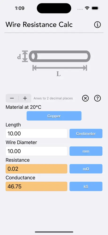 Wire_Resistance_Calc iOS App Screenshot 5