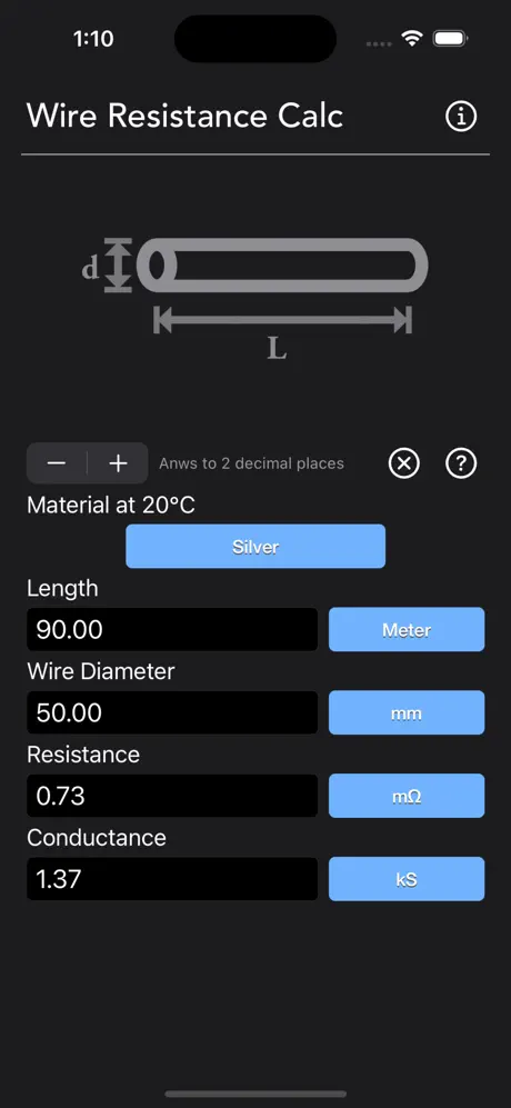 Wire_Resistance_Calc iOS App Screenshot 6