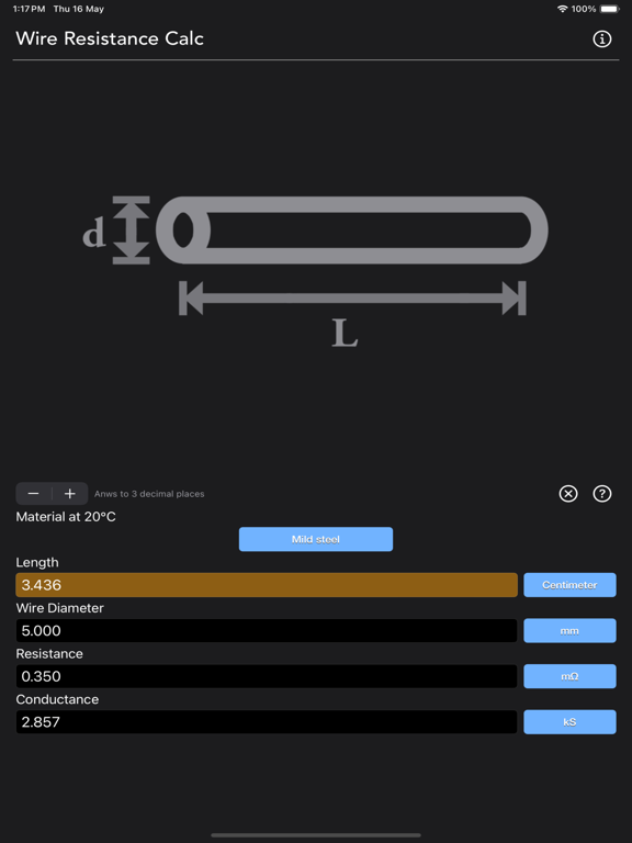 Wire_Resistance_Calc iPadOS App Screenshot 9