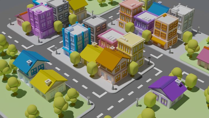 Colorful city blocks