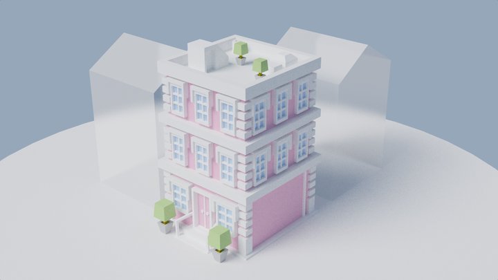 Pastel apartment building