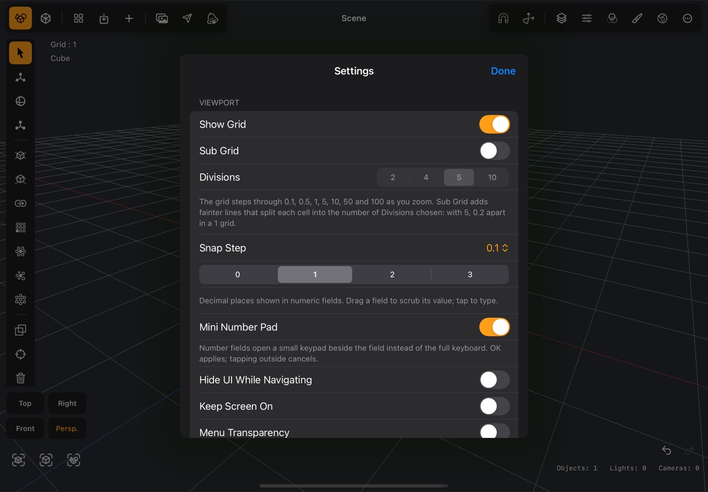 Settings in DGArt:RT