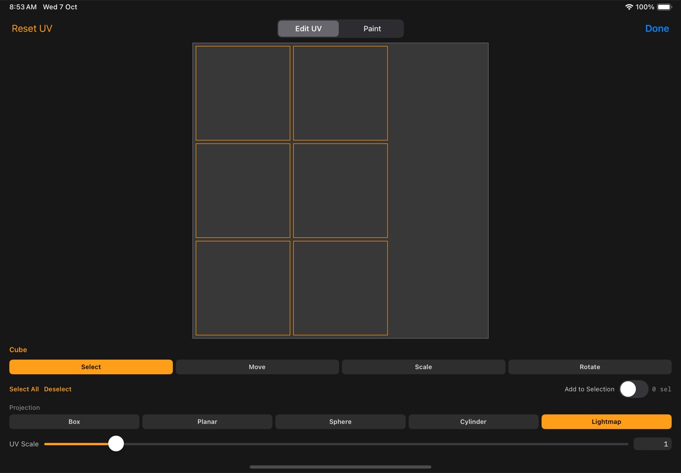 UV editor in DGArt:RT
