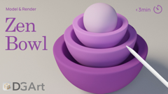 Quick Modeling & Rendering Zen Bowl
