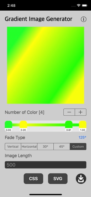 Gradient Image Generator iOS App for iPhone and iPad