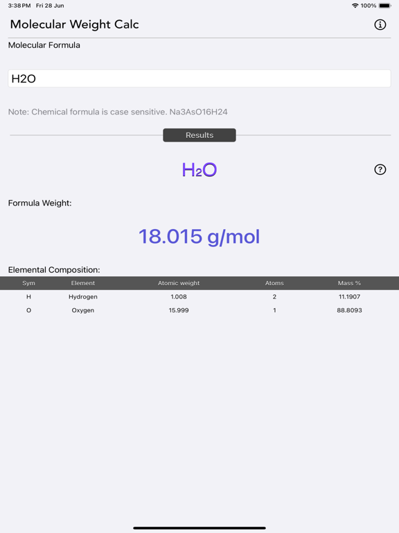 Molecular_Weight_Calculator iPadOS App Screenshot 3