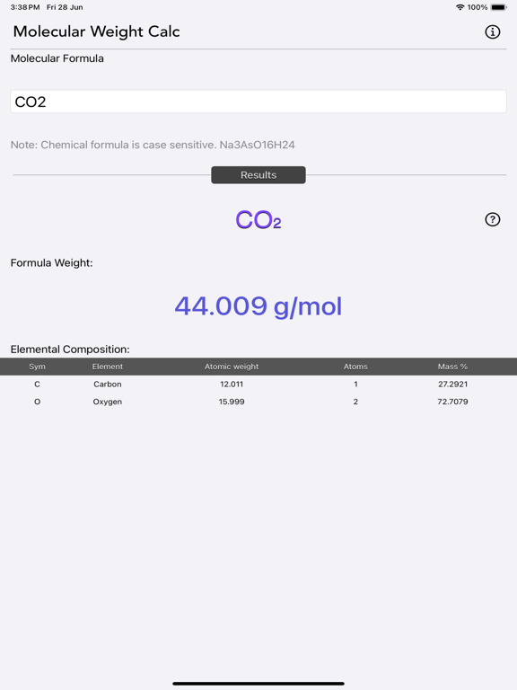 Molecular_Weight_Calculator iPadOS App Screenshot 4