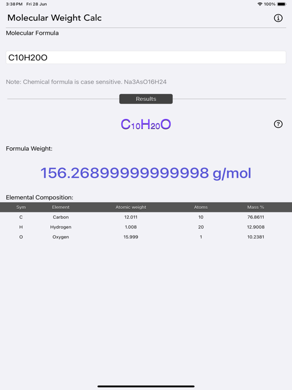 Molecular_Weight_Calculator iPadOS App Screenshot 5