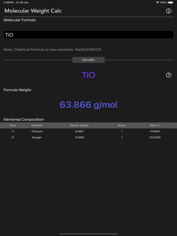 Molecular_Weight_Calculator iPadOS App Screenshot 8