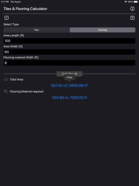 Tiles_and_Flooring_Calculator iPadOS App Screenshot 4