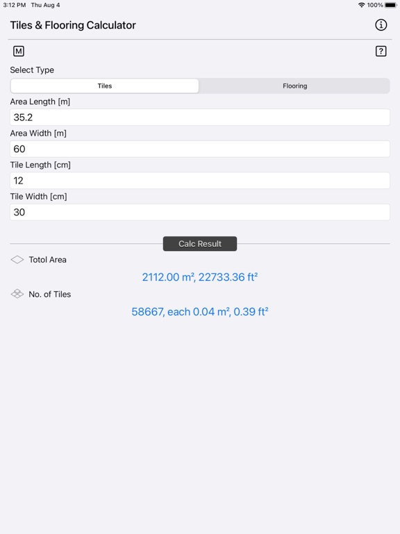 Tiles_and_Flooring_Calculator iPadOS App Screenshot 6