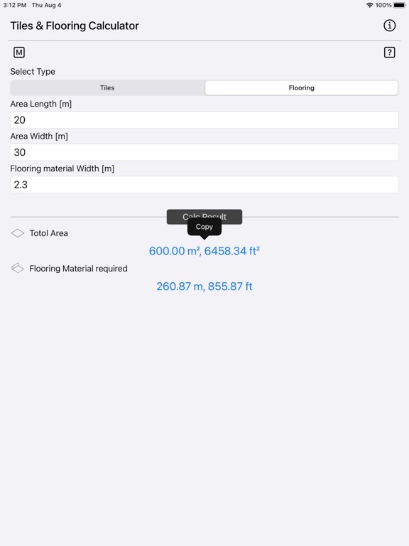 Tiles_and_Flooring_Calculator iPadOS App Screenshot 7