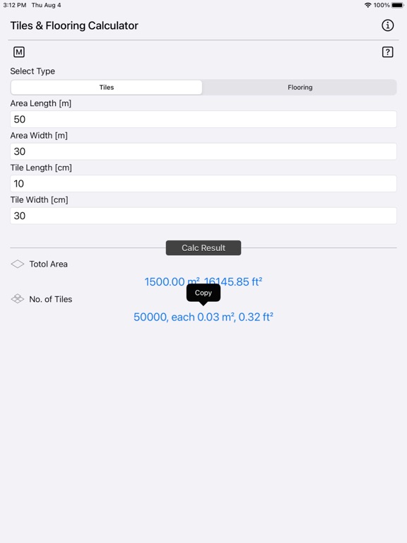 Tiles_and_Flooring_Calculator iPadOS App Screenshot 8