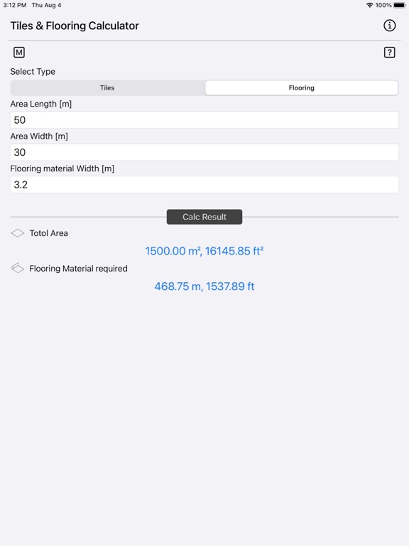 Tiles_and_Flooring_Calculator iPadOS App Screenshot 9