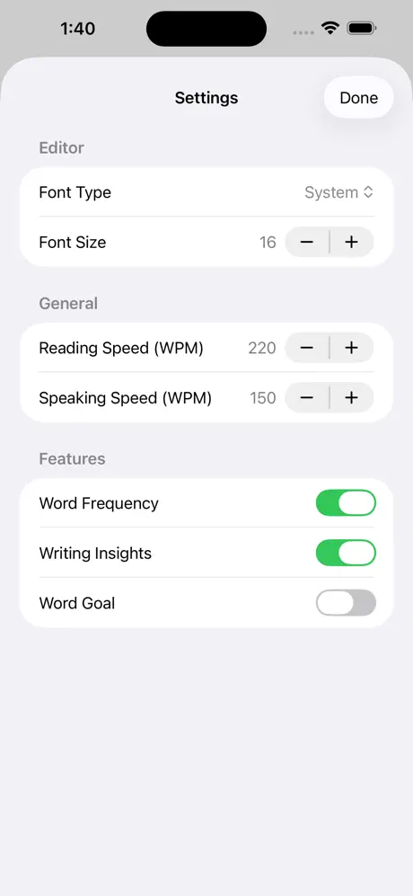 Words_Counter_Plus iOS App Screenshot 4